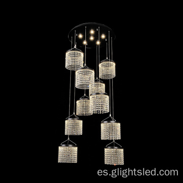 Iluminación colgante de candelabros modernos de cristal 72w de lujo K9